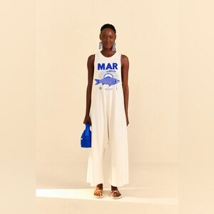 FARM Rio T-Shirt Jumpsuit Mar de Bahia